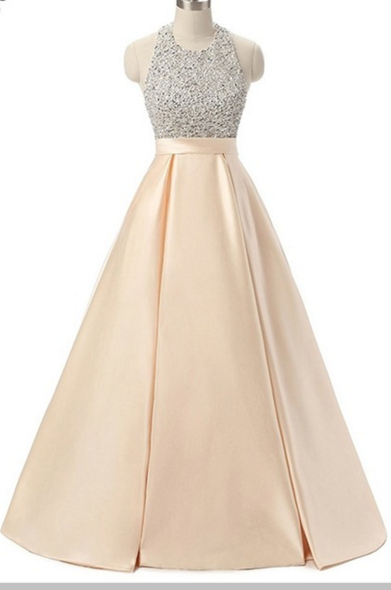 Gorgeous Evening Gown, Sleeveless, Sleeveless, Sleeveless, Sleeveless Champagne Gown