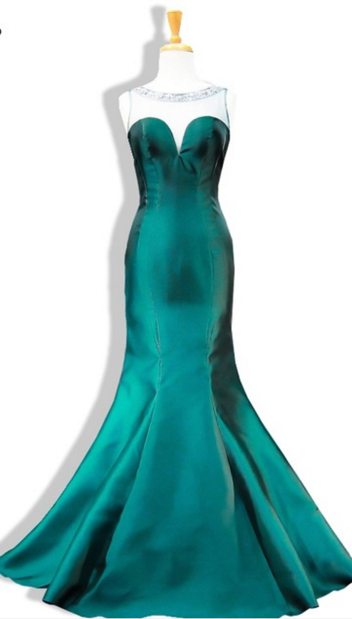 Special Occasion "mermaid" Dress, The Floor-length Party Woman Emerald Green Evening Dress