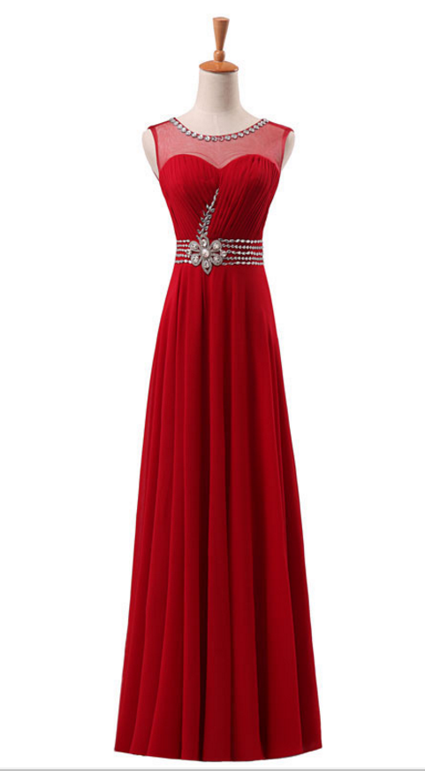 The Newly Arrived Elegant Dress With Elegant Long Gown In The Front Hall Pleated Skirt, Formal Zipper Crystal Bead Dress Evening Dresses