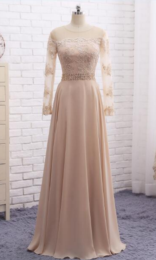 sachin and babi light blue dress Champagne Satin Maxi Dress With Long Sleeves main image 0