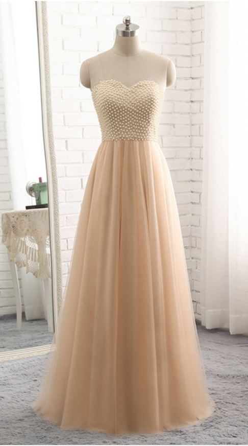The Most Popular Vestibule Champagne, Formal Evening Dress, Pearl Blouse, Ball Gown Gown