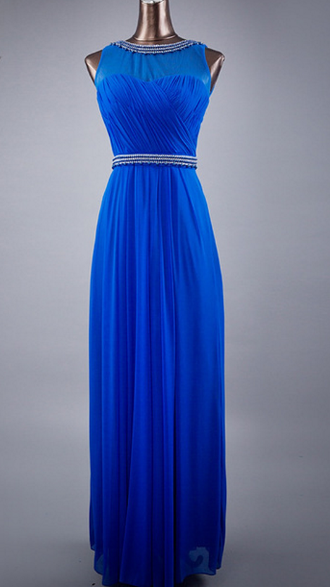 Baby Blue Double Shoulder Pleated Party Dress Evening Gown