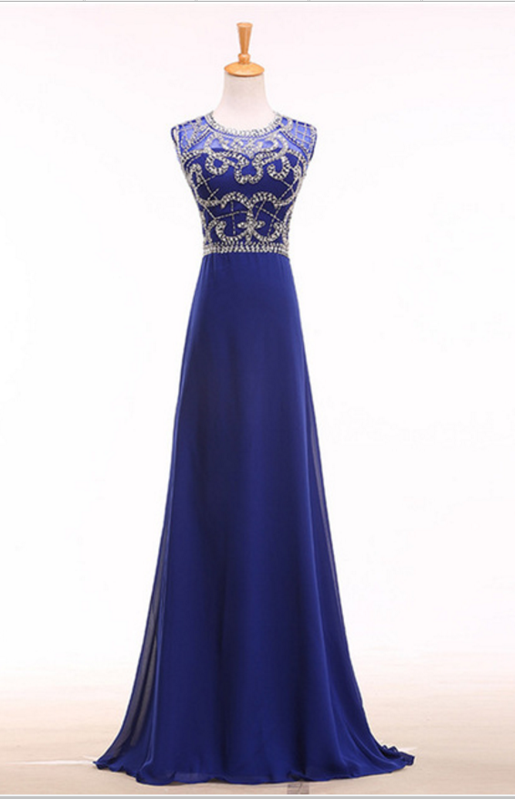 Royal Blue Beach Evening Gown, Sequined Evening Gown, Formal Gown, Formal Dress, Evening Gown