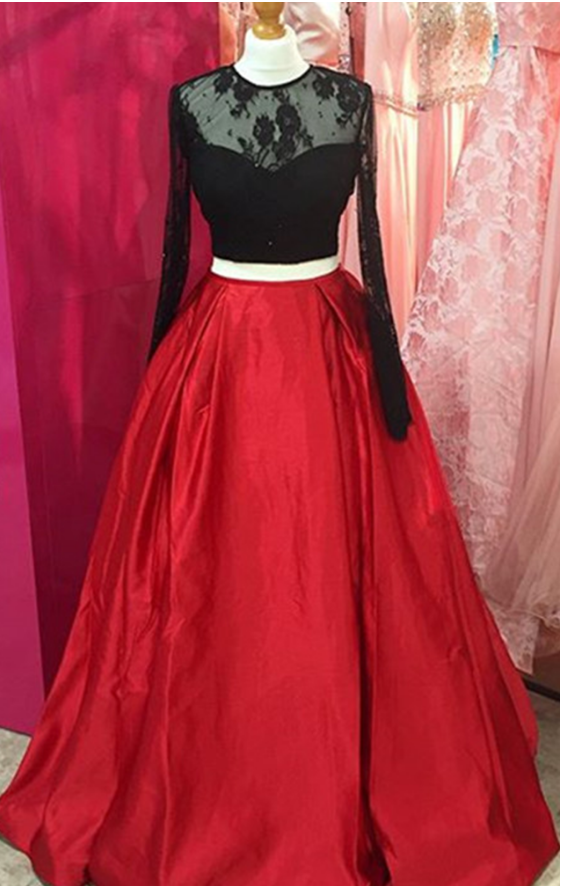 Long Sleeves Prom Dresses Ball Gowns Open Back Evening Formal Party Gowns For Women