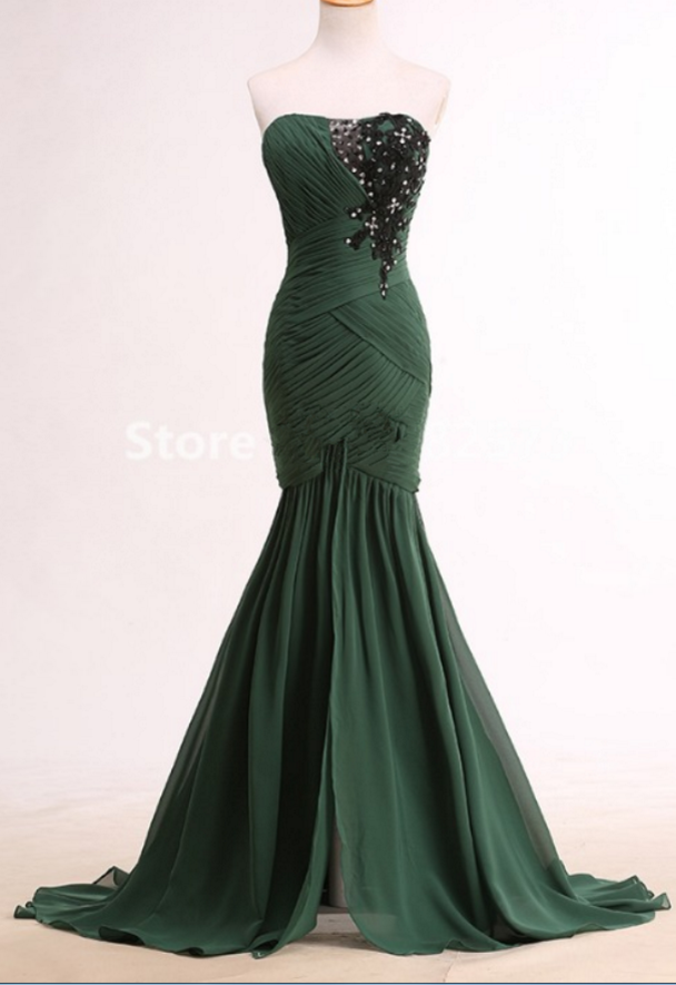 Actual Crystal Foil Sample Open Evening Dress Mermaid Dress Back Green ...