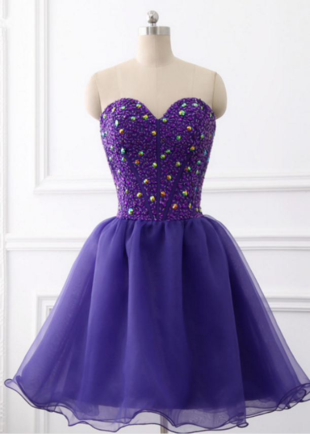 The Image of Real Amethyst Dress Dear Short Sleeveless Top Pearl Party Homecoming Dress