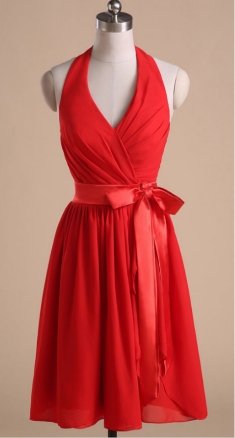 Red Cocktail Dress, Butterfly End, Ball Gown, Bridesmaid Dress,