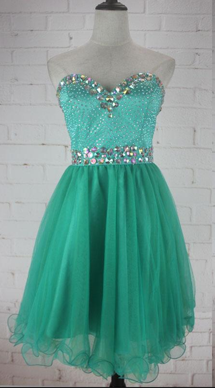Beaded Short Homecoming Dress With Sweetheart Neckline Knee Length Party Dress Prom Dress Custom Made