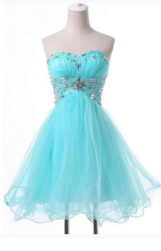 Sweetheart Blue Beading Homecoming Dress,dress For Homecoming