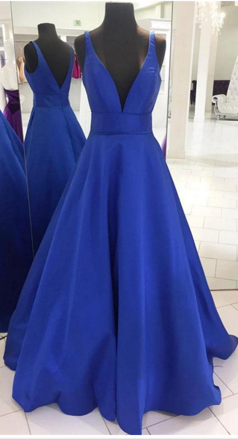 Royal Blue Prom Dress, Long Prom Dress Princess ,evening Dress