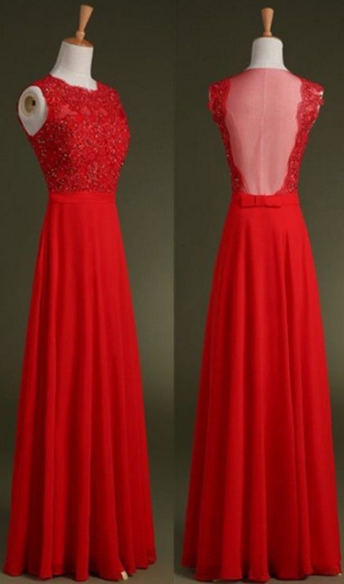 Red ,lace Evening Dress,a Line Prom Dress,backless Prom Dresses,lace Prom Gown,sexy Prom Dress,open Back Evening Gowns,party Dress For Teens