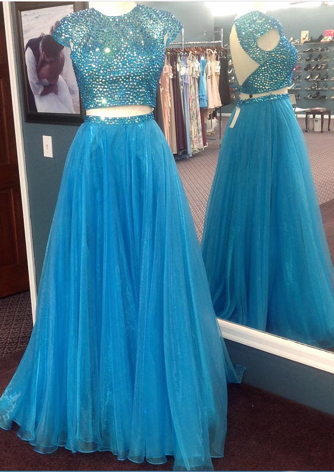 Short Sleeves Prom Dresses,voile Prom Dresses,two Piece Prom Dresses,crystal Prom Dresses Long,open Back Graduation Dresses,junior Prom Dresses