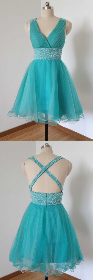 Lake Blue Homecoming Dress,sparkling Homecoming Dress,modest Homecoming Dress, Homecoming Dress