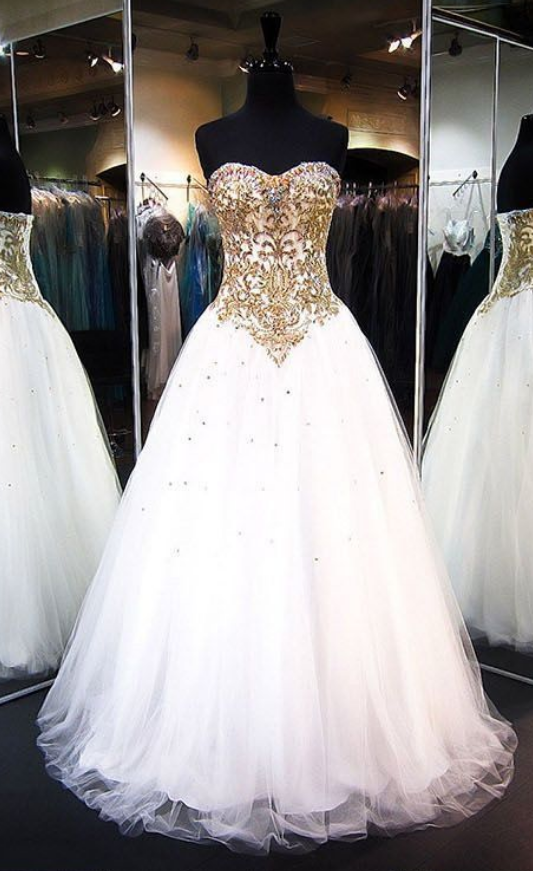 Chic Prom Dresses Sweetheart Floor-length Rhinestone Prom Dress/evening Dress