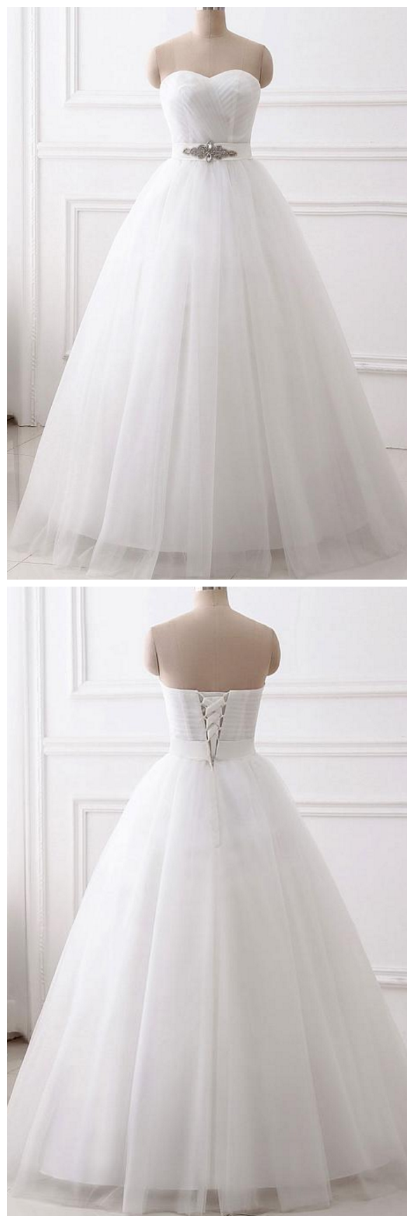 Tulle Sweetheart Neckline A-line Wedding Dress