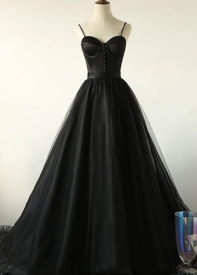 Black Long Party Gowns, Black Evening Prom Dress on Luulla