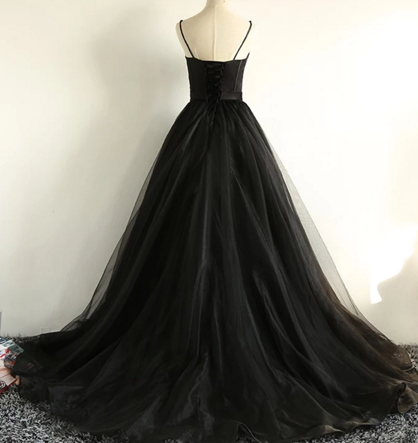 Black Long Party Gowns, Black Evening Prom Dress on Luulla