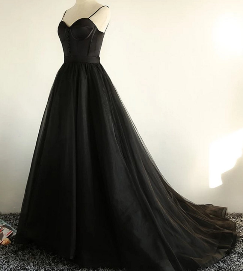 Black Long Party Gowns, Black Evening Prom Dress on Luulla