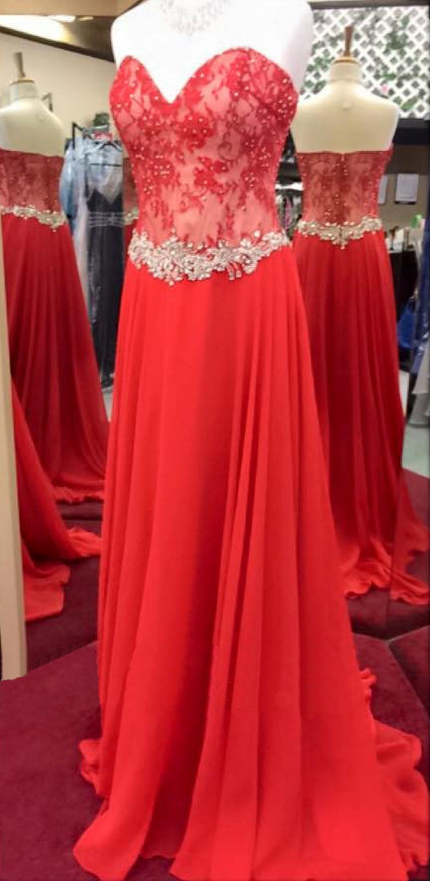 Lace Prom Dress, Red Prom Dress, Prom Gown, Prom Dress, Elegant Prom Dress, Sweet Heart Prom Dress