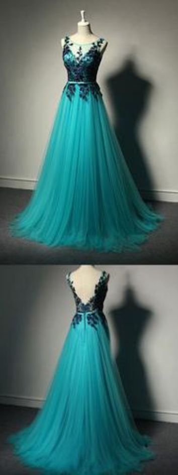 Fashion Prom Dresses,blue Prom Dress,tulle Formal Gown,lace Prom Dresses,black Evening Gowns,tulle Formal Gown