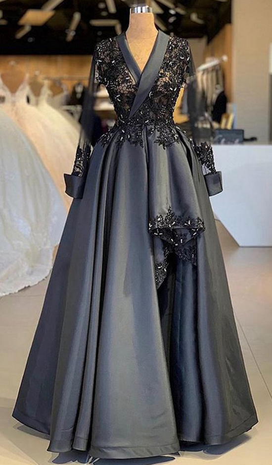 Arabic Style Women Evening Dress, Prom Dress With Sleeve