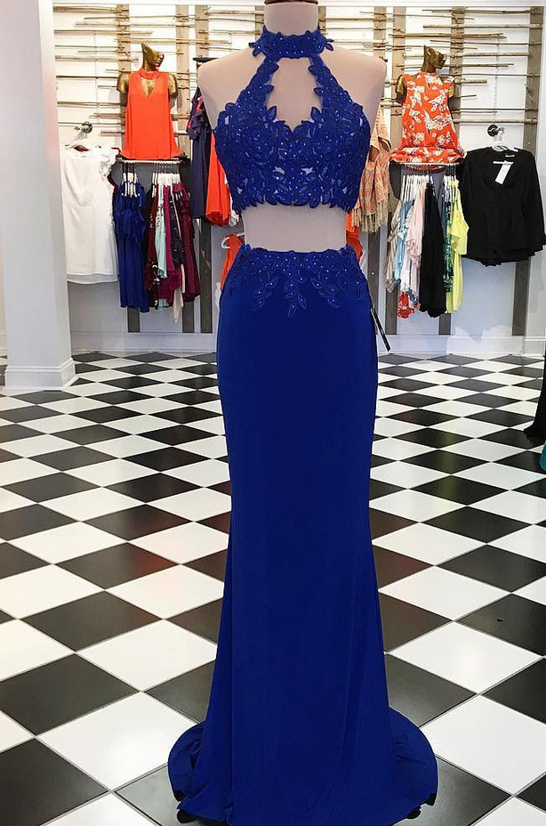 Princess Two Piece Long Prom Dress Party Dress Two Piece Homecoming Dress  on Luulla
