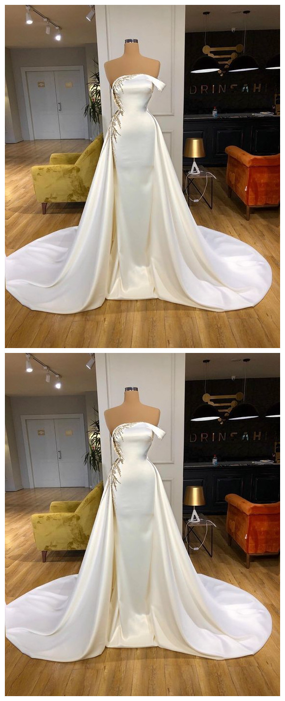 Charming White Long Prom Dress, Evening Dress