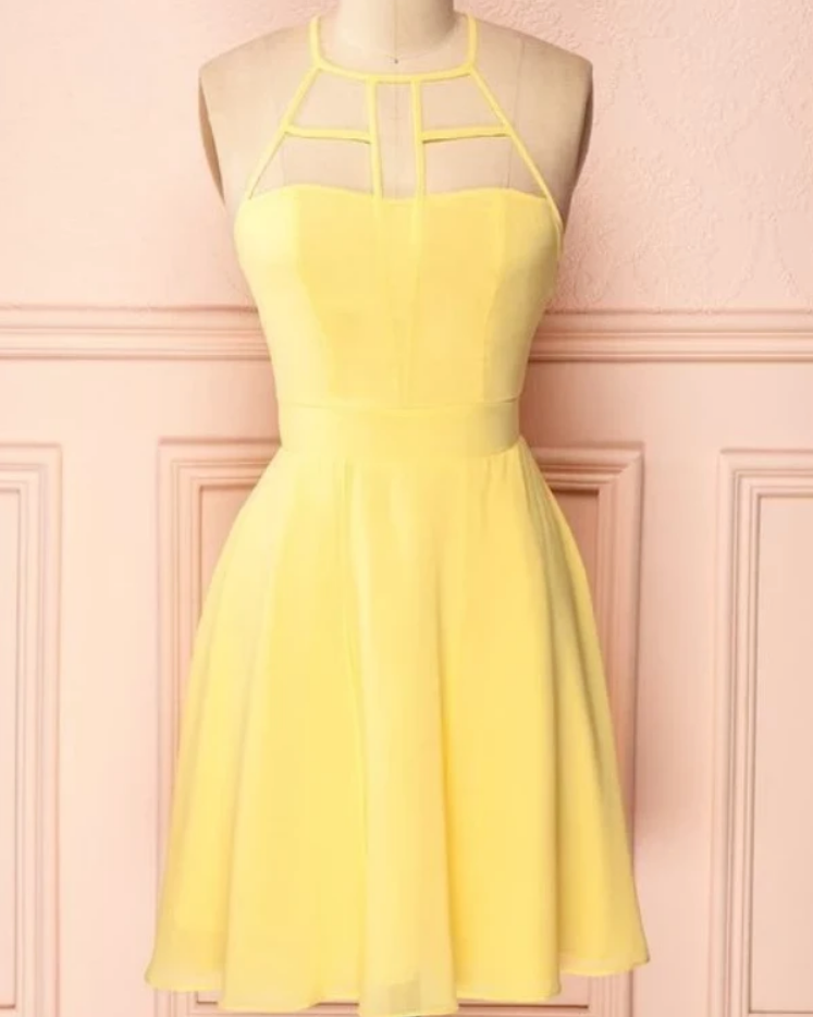 Homecoming Dresses Yellow Short Party Dress
