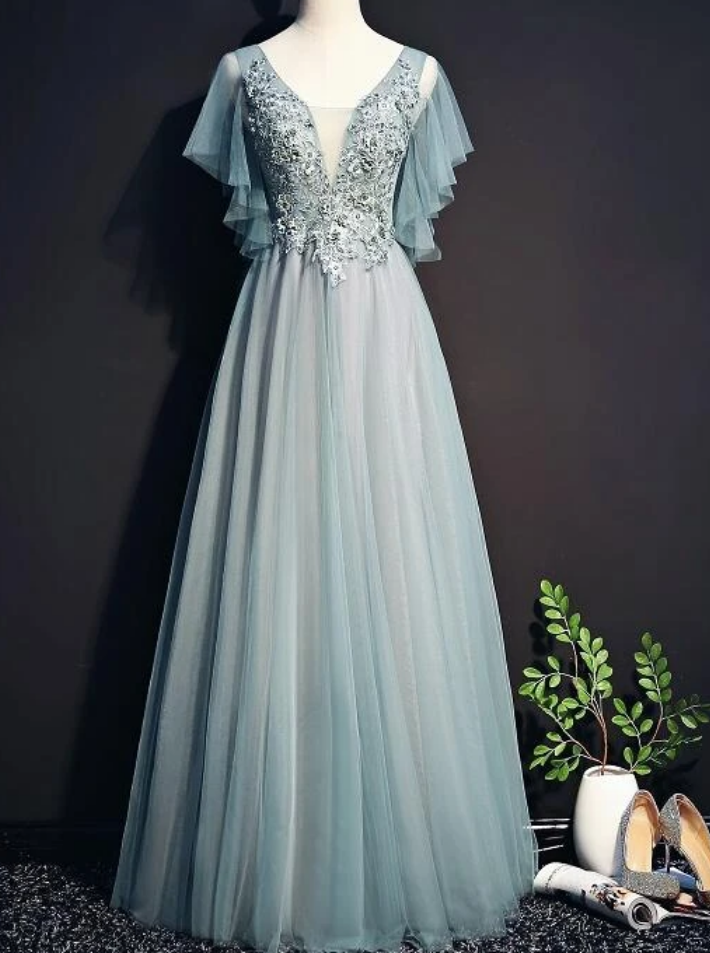 Beautiful Tulle Long Party Gown, Tulle Formal Dress