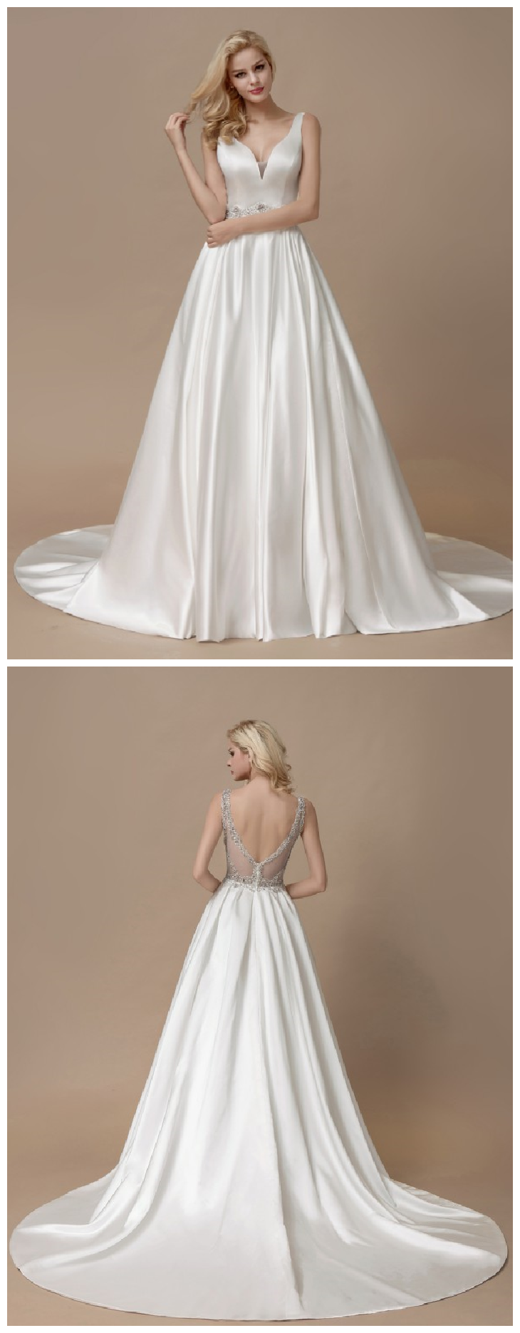 Wedding Dress Satin Elegant Princess 2021 Bride Gowns