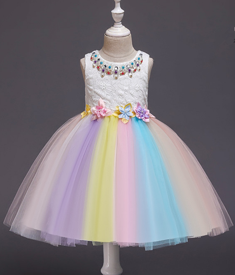 Flower Girl Dresses,Children Princess Dress Puffy Dress 2021 Summer Lace Gauze Dress Women