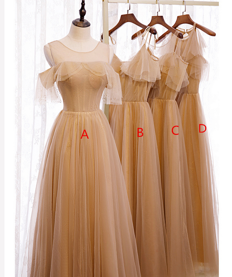 High Quality A Line Tulle Long Prom Dress Bridesmaid Dress