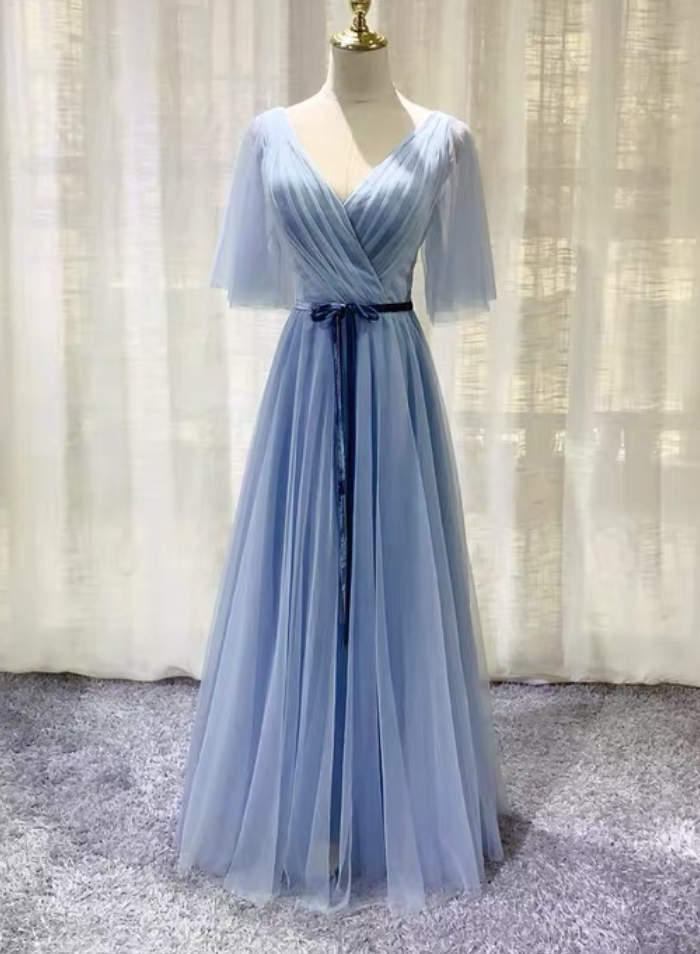 Elegant, V-neck Bridesmaid Dress, Prom Dress,custom Made