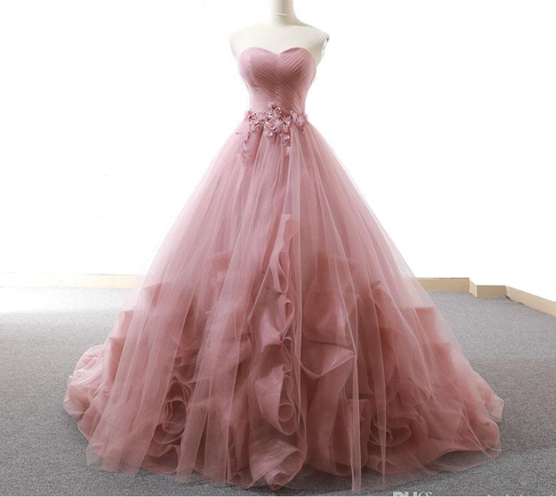 Gorgeous Ball Gown Prom Dresses Sweetheart Sleeveless Lace-up Back Evening Dresses Fancy Runway Gowns Real Pictures