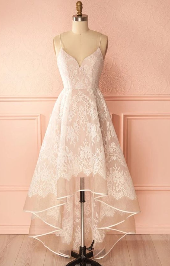 A Line Asymmetrical Sweetheart Spaghetti Sleeveless Open Back Prom Dress,party Dress