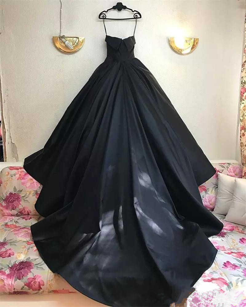 Gothic Black Ball Gown Wedding Dresses 2019 Corset Plus Size Simple Satin Arabic African African Arabic Vestido De Novia Bridal Gowns