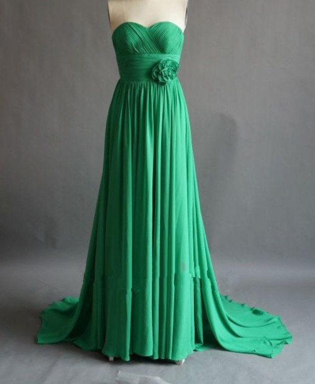 Pretty Green Simple And Elegant Prom Gown 2015, Simple Prom Dresses 2015, Bridesmaid Dresses, Formal Gown