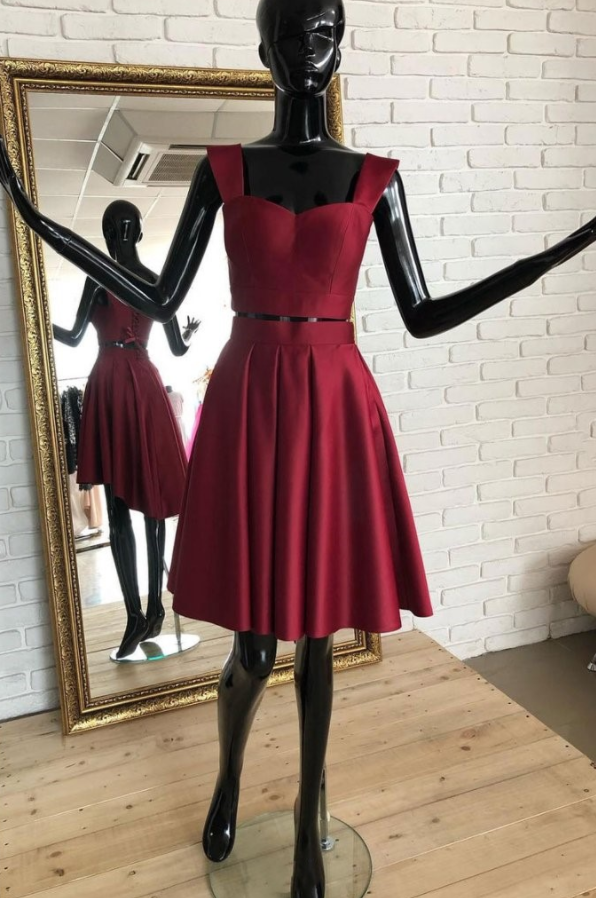 burgundy lace homecoming dress Siaoryne SP5412 Burgundy Lace Short Homecoming Prom Dress for Girls 8t main image 0