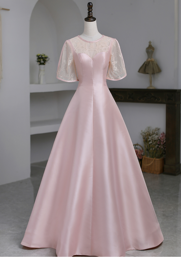 Dignified And Generous Satin Pink Dress on Luulla