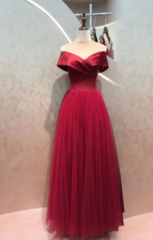 Off Shoulder Party Dress, Red Prom Dress,formal Dress,custom Made