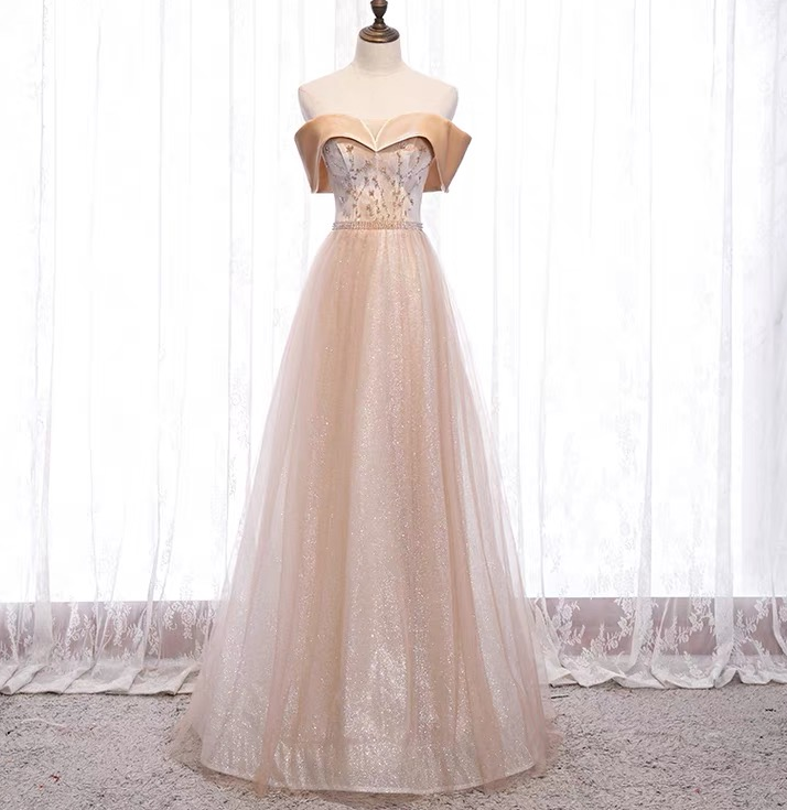 Style, Off Shoulder Evening Dress, Fairy Temperament Prom Dress,custom Made
