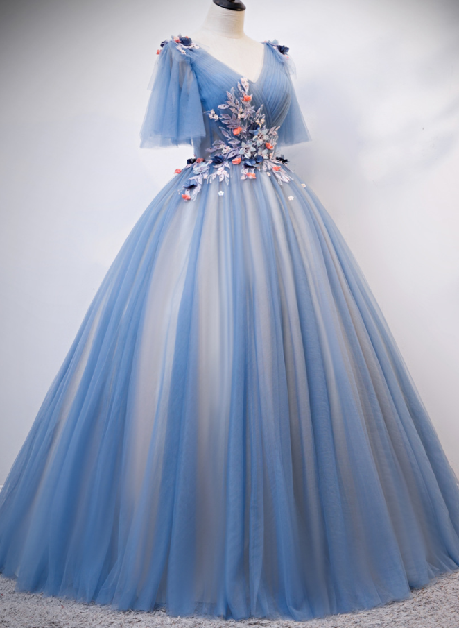 Prom Dresses,Evening dress new color yarn tutu skirt mesh dress V-neck