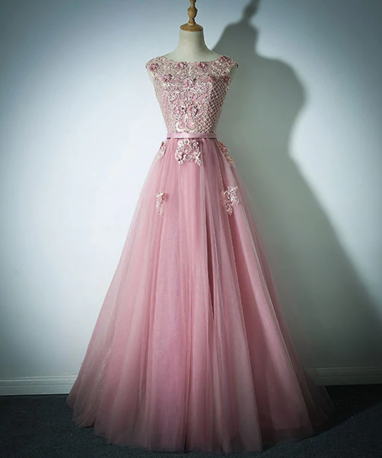 Prom Dresses,lace Tulle Long Prom Dress, Evening Dress