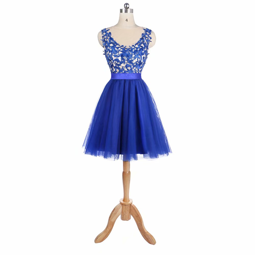 Elegant A Line V Neck Short Prom Dresses with Appliques Beads Formal Dress Evening Party Dresses Prom Gown