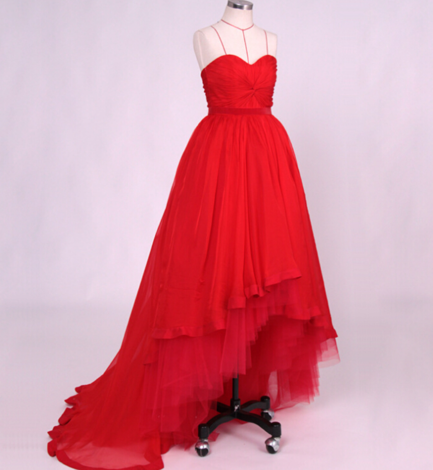 High Low Prom Dresses,chiffon Prom Dress,red Prom Gown,vintage Prom Gowns,elegant Evening Dress, Evening Gowns,simple Party Gowns,modest Prom