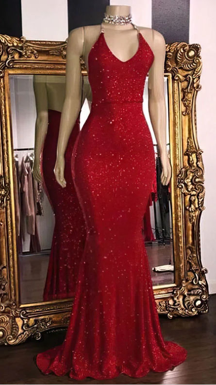fitted lace wedding dress Sparkly Champagne Prom Dresses 2026 Women's Mermaid Glitter Sequin V-Neck Formal Evening Dress Ball Gowns Long Champagne with Sweep/Brush Train, main image 1