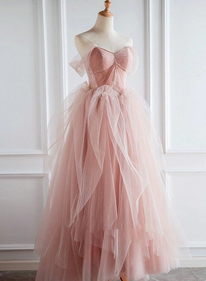 Prom Dresses,sweetheart Neck Tulle Long Prom Dress, Sweet 16 Dress