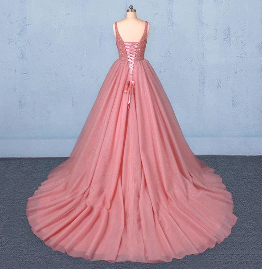 O-Neck Sleeveless Top Beads Ball Gown prom dress ,Tulle Quinceanera Dress  cg6339