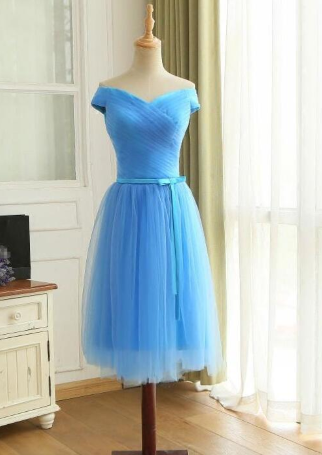 Homecoming Dresses,off Shoulder Tulle Short Prom Dress, Bridesmaid Dress Party Dress