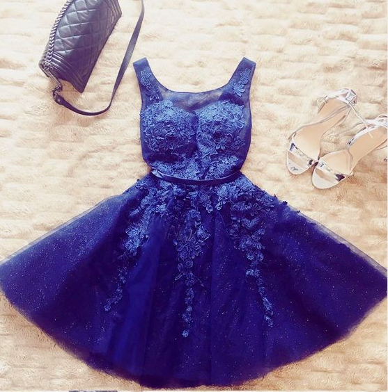 Short Homecoming Dress With Appliques,a Line Homecoming Dress,cute Homecoming Dresses
